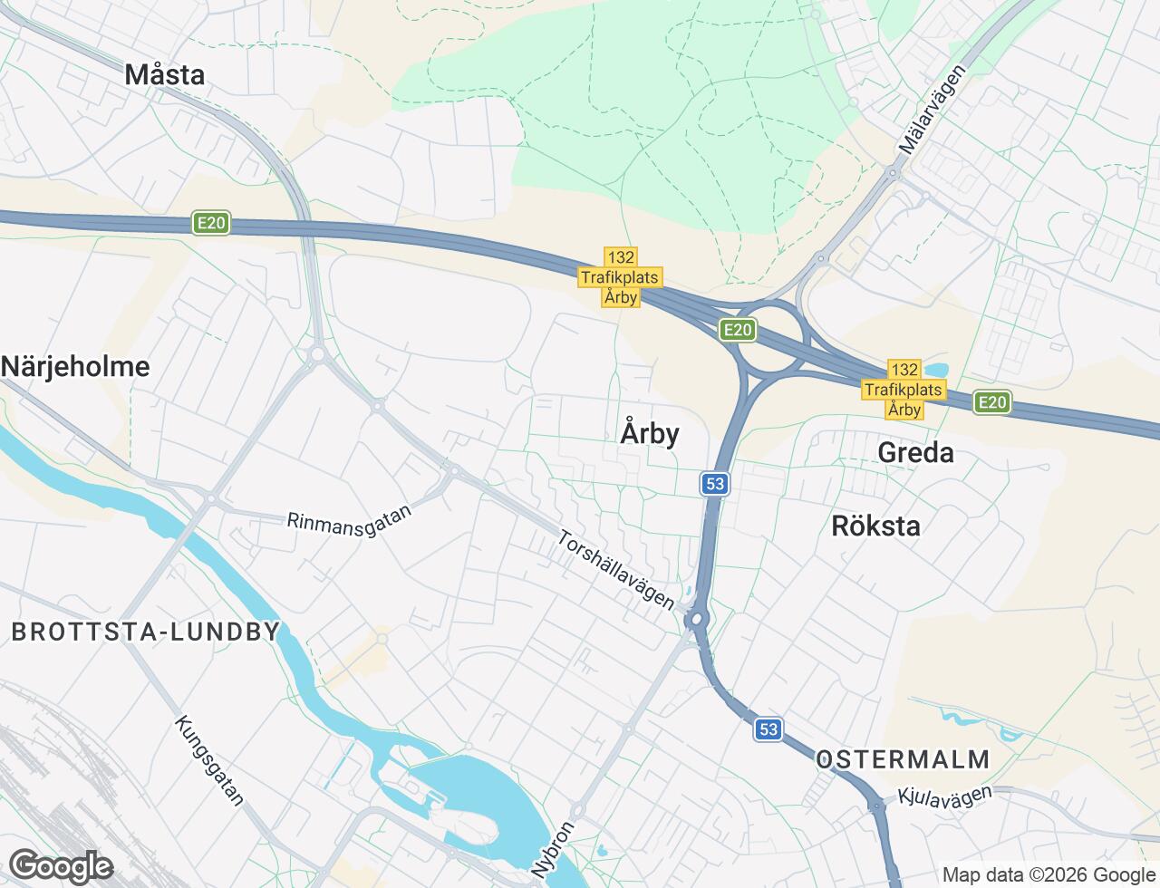 Karta över Årbygatan 21B i 45 Eskilstuna