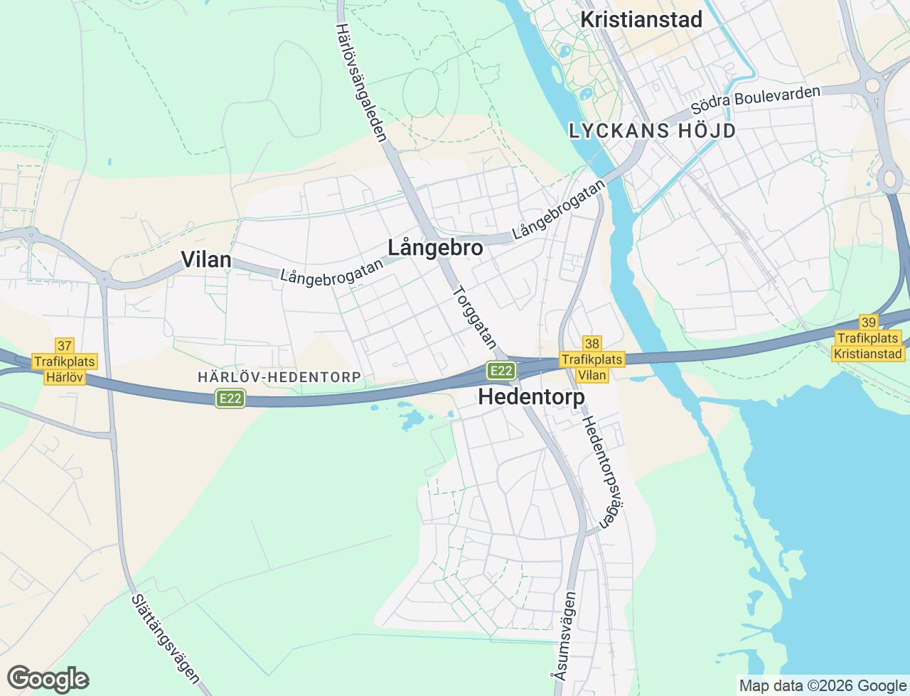 Karta över Borggatan 28 i 59 Kristianstad