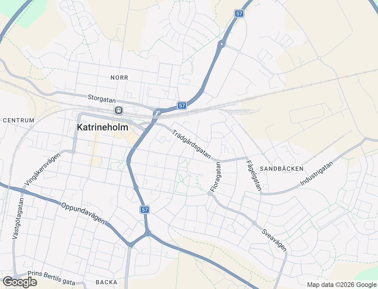 Karta över Jungfrugatan 1A i 31 Katrineholm