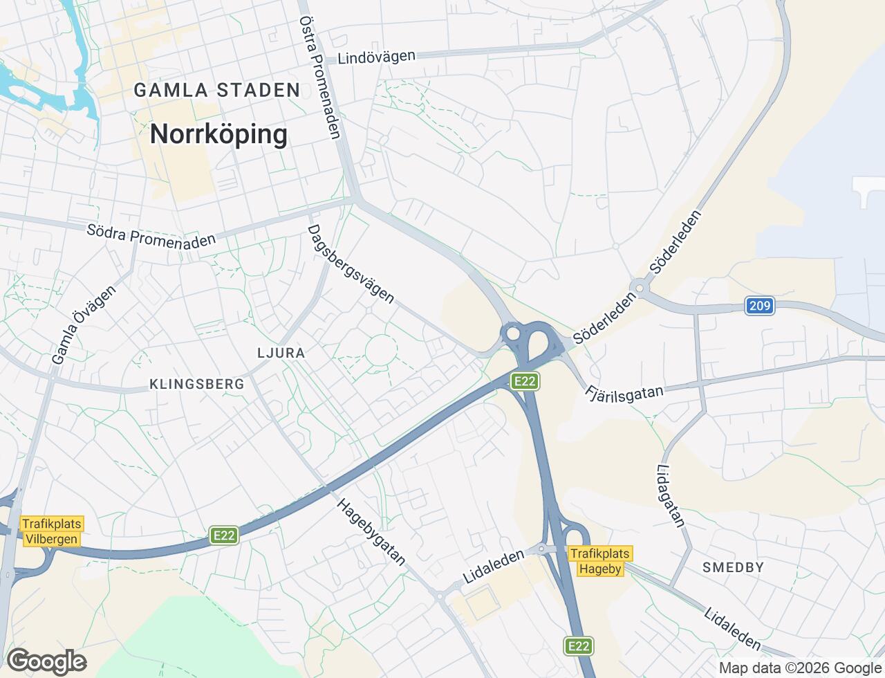 Karta över Dagsbergsvägen 142 i 51 Norrköping