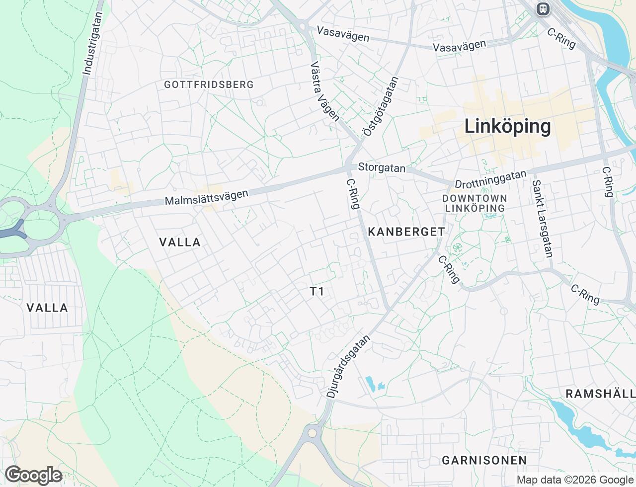 Karta över Kaptensgatan 2 i 12 Linköping
