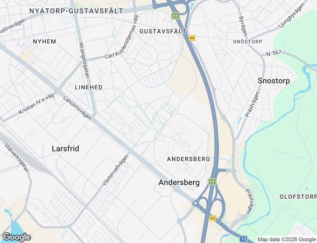 Karta över Andersbergsringen 90 i 21 Halmstad