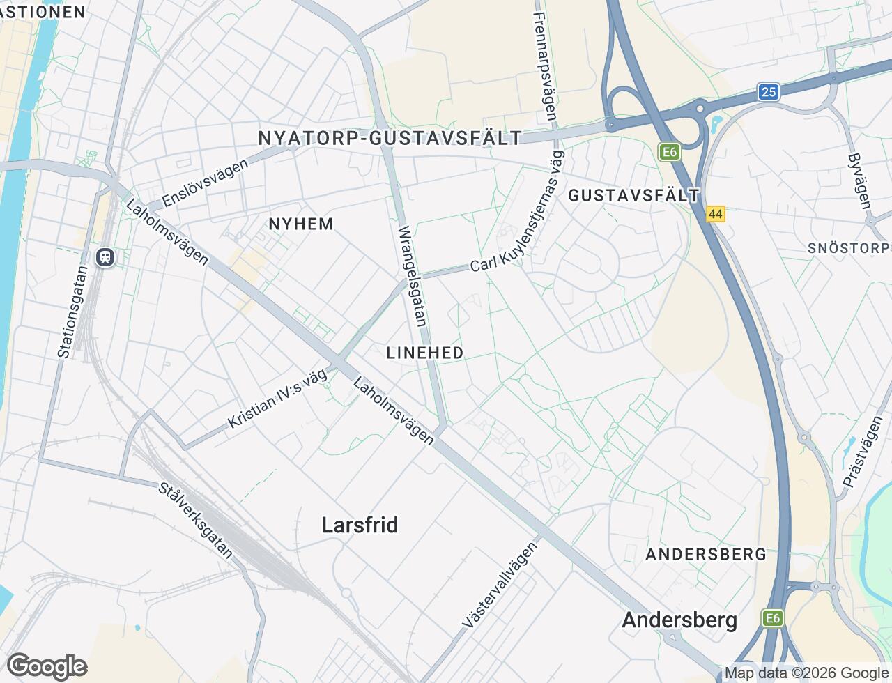Karta över Hemmansvägen 42 i 52 Halmstad