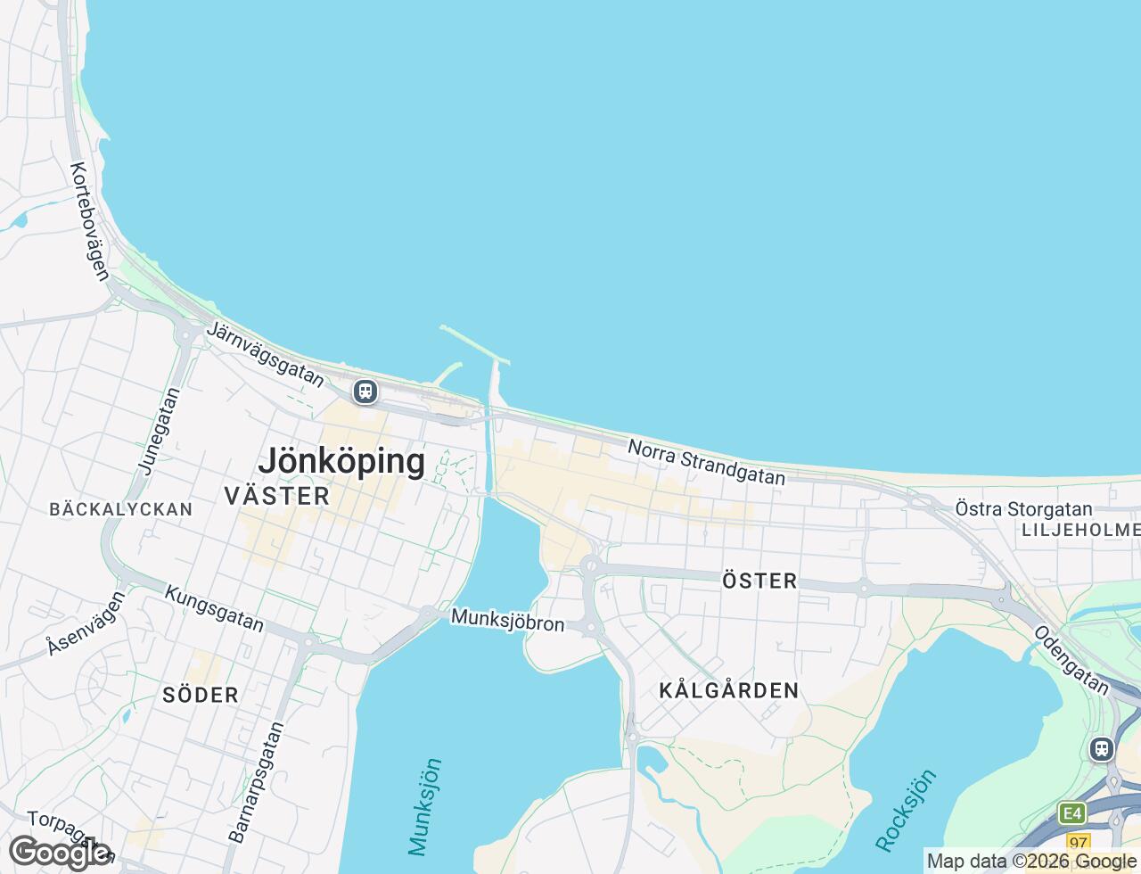 Karta över Norra Strandgatan 14 i 20 Jönköping