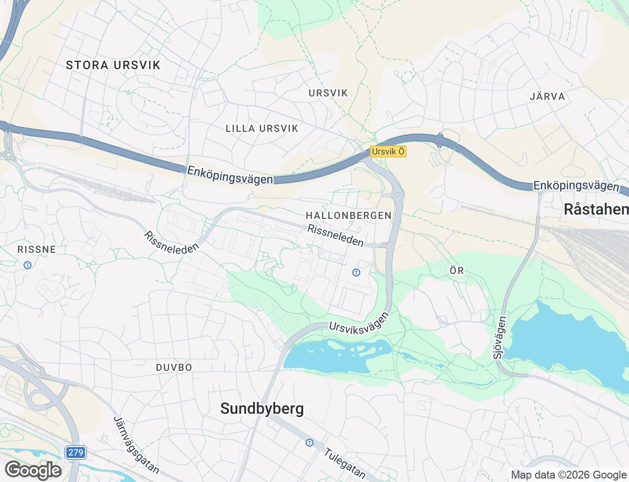 Karta över Hallonbergsvägen 1A i 53 Sundbyberg
