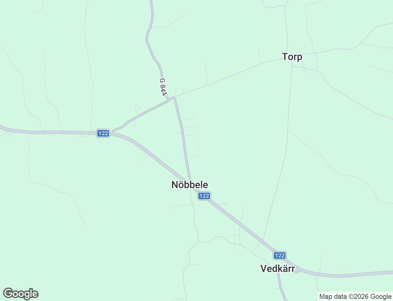 Karta över Billavägen 5A i 74 Värends Nöbbele