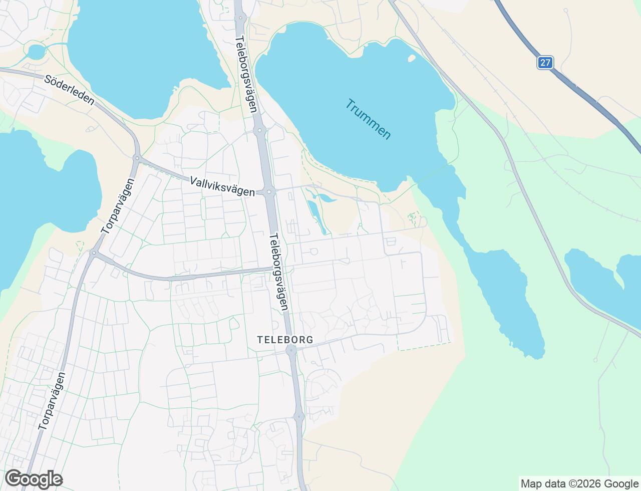 Karta över P G Vejdes väg 9 i 52 Växjö