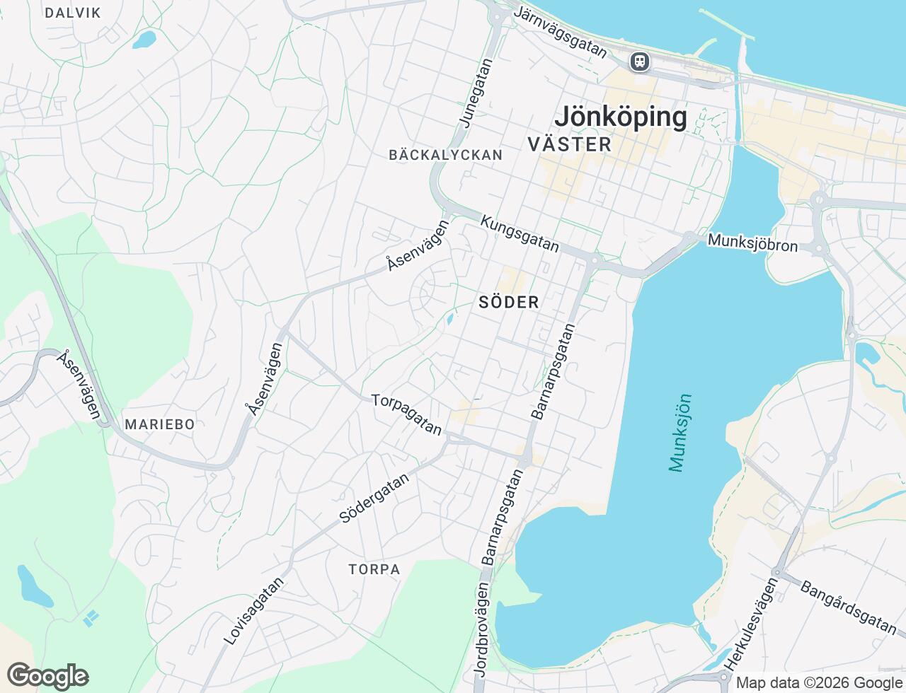 Karta över Gröna gatan 24B i 36 Jönköping