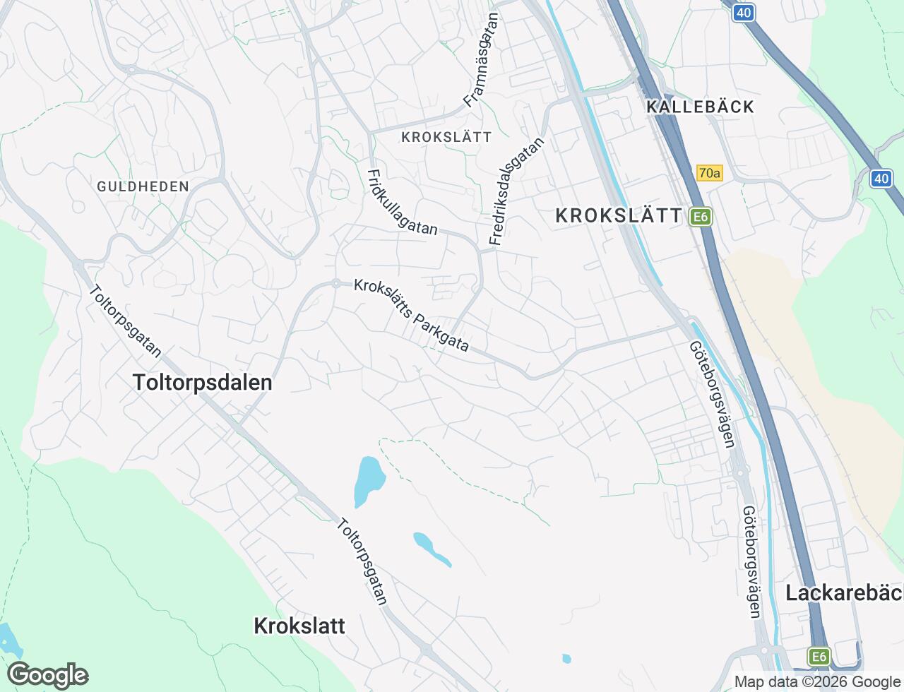 Karta över Krokslätts Parkgata 57a i 68 Mölndal