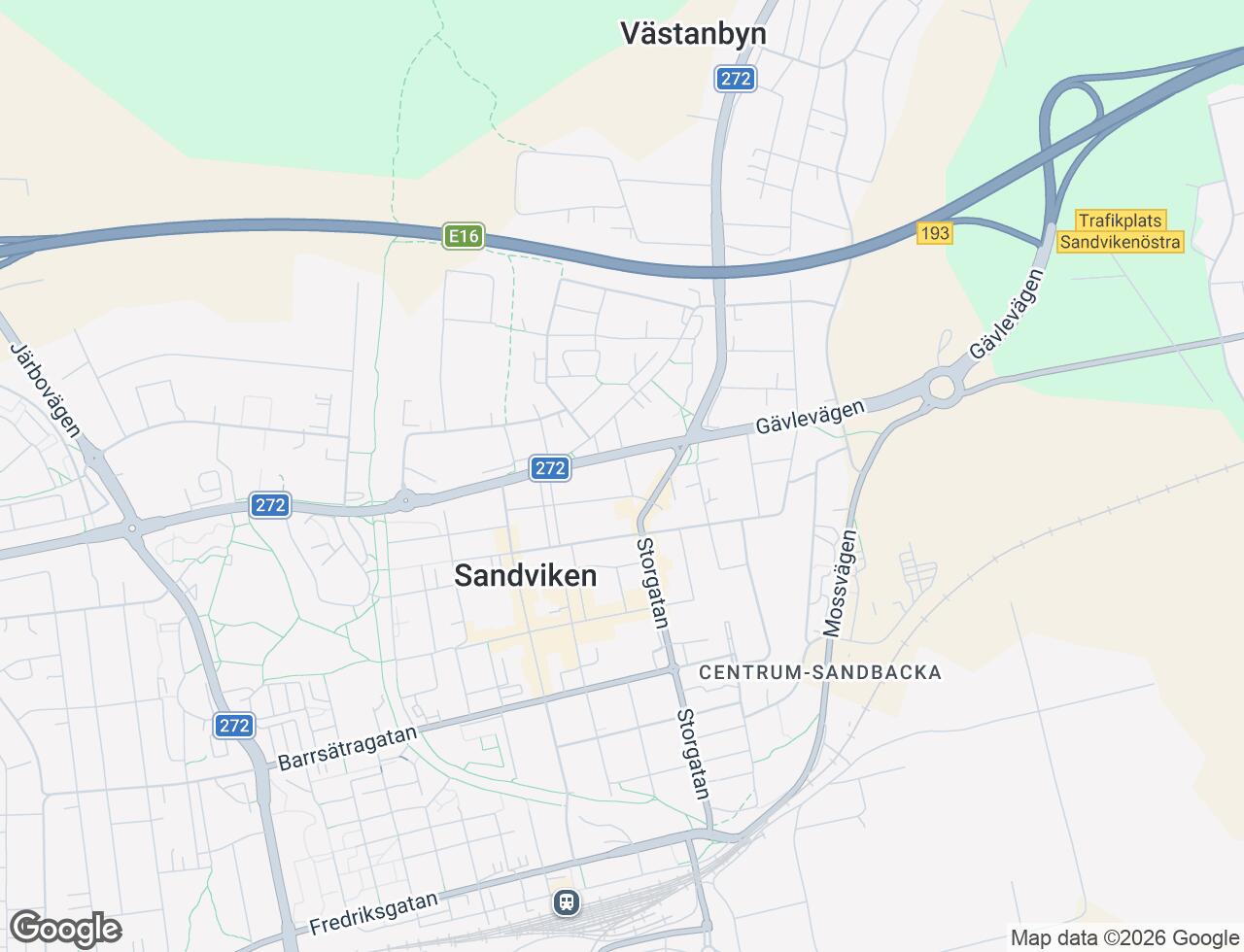 Karta över Storgatan 33 i 31 Sandviken