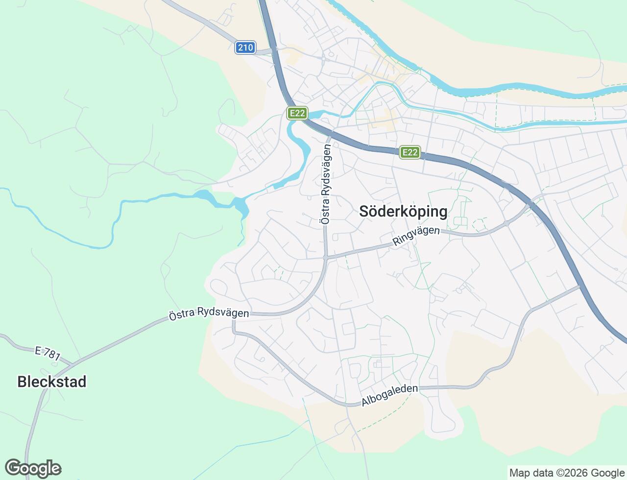 Karta över Höjdgatan 21B i 32 Söderköping