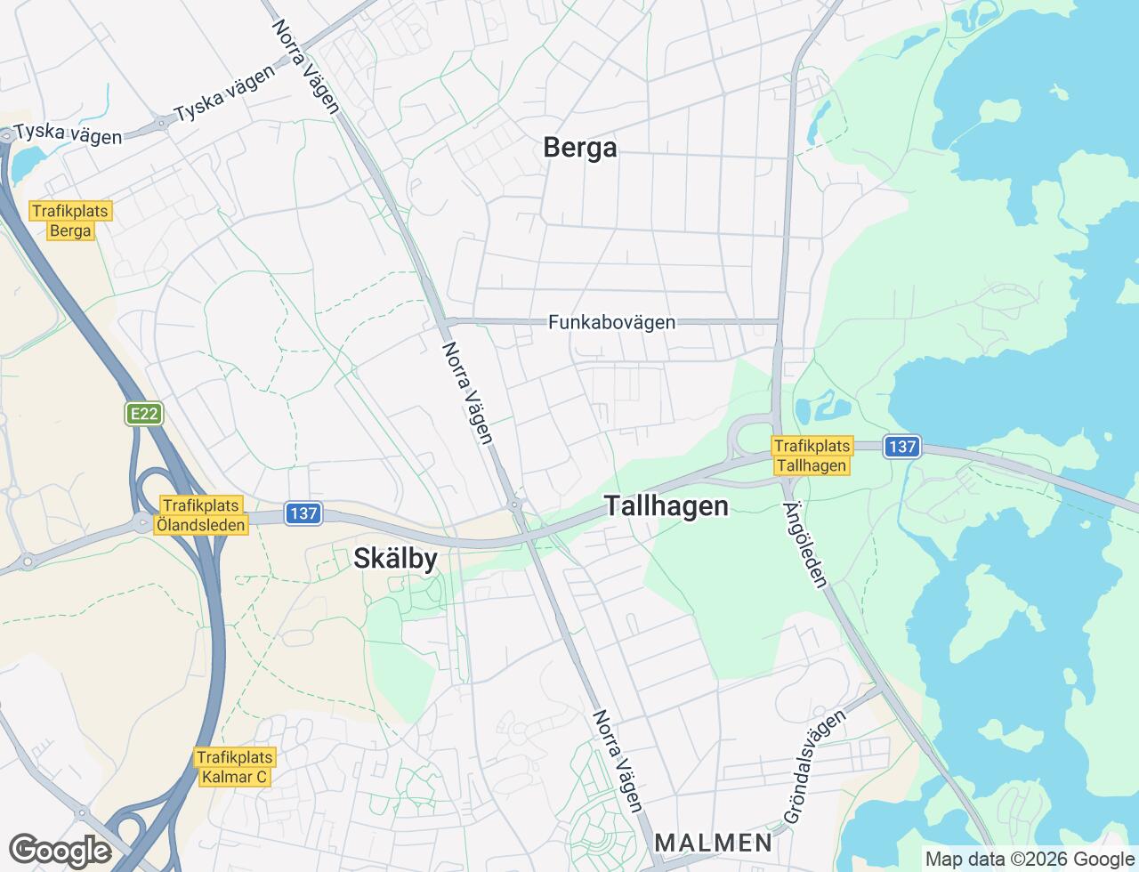 Karta över Riddaregatan 12A i 50 Kalmar