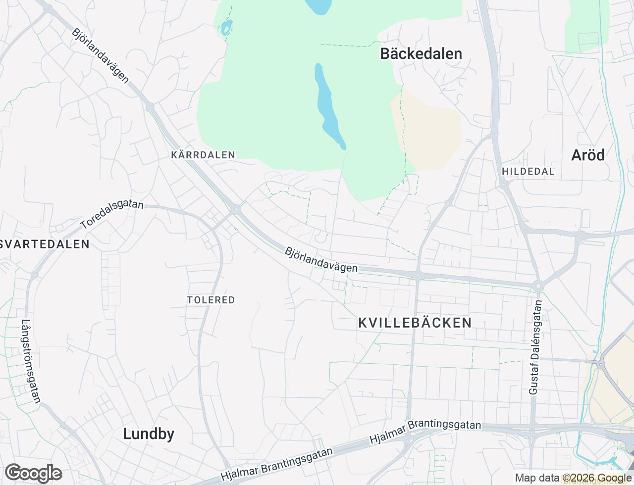 Karta över Bjurslätts Torg 4 i 25 Göteborg