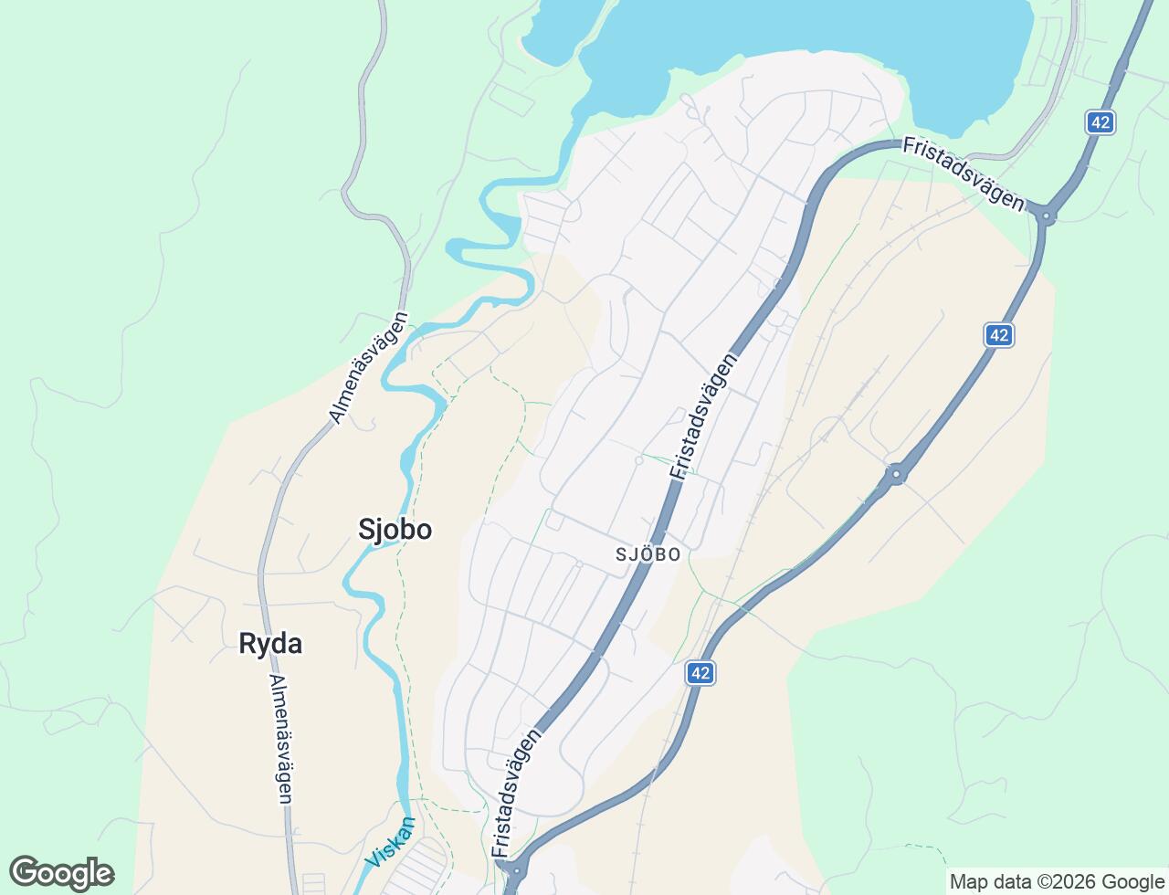 Karta över Norra Sjöbogatan 27 i 42 Borås