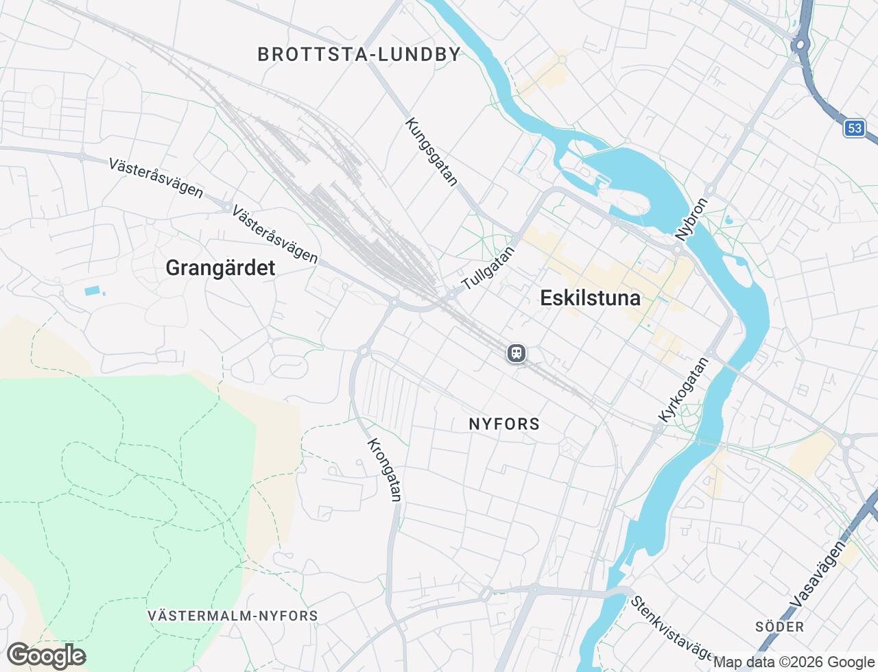 Karta över Västra Åsgatan 21 i 25 Eskilstuna