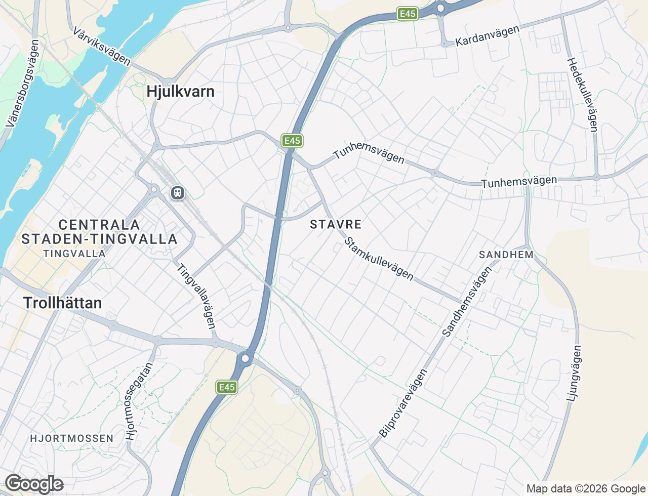 Karta över Slättbergsvägen 20B i 41 Trollhättan