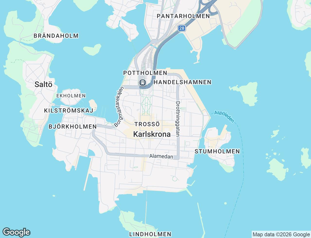 Karta över Stenbergsgränd 19 i 13 Karlskrona