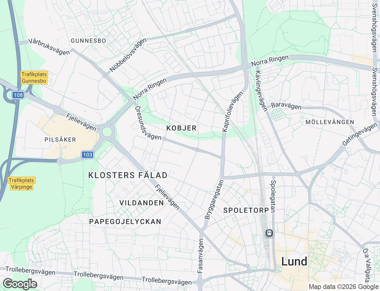 Karta över Öresundsvägen 14B i 64 Lund