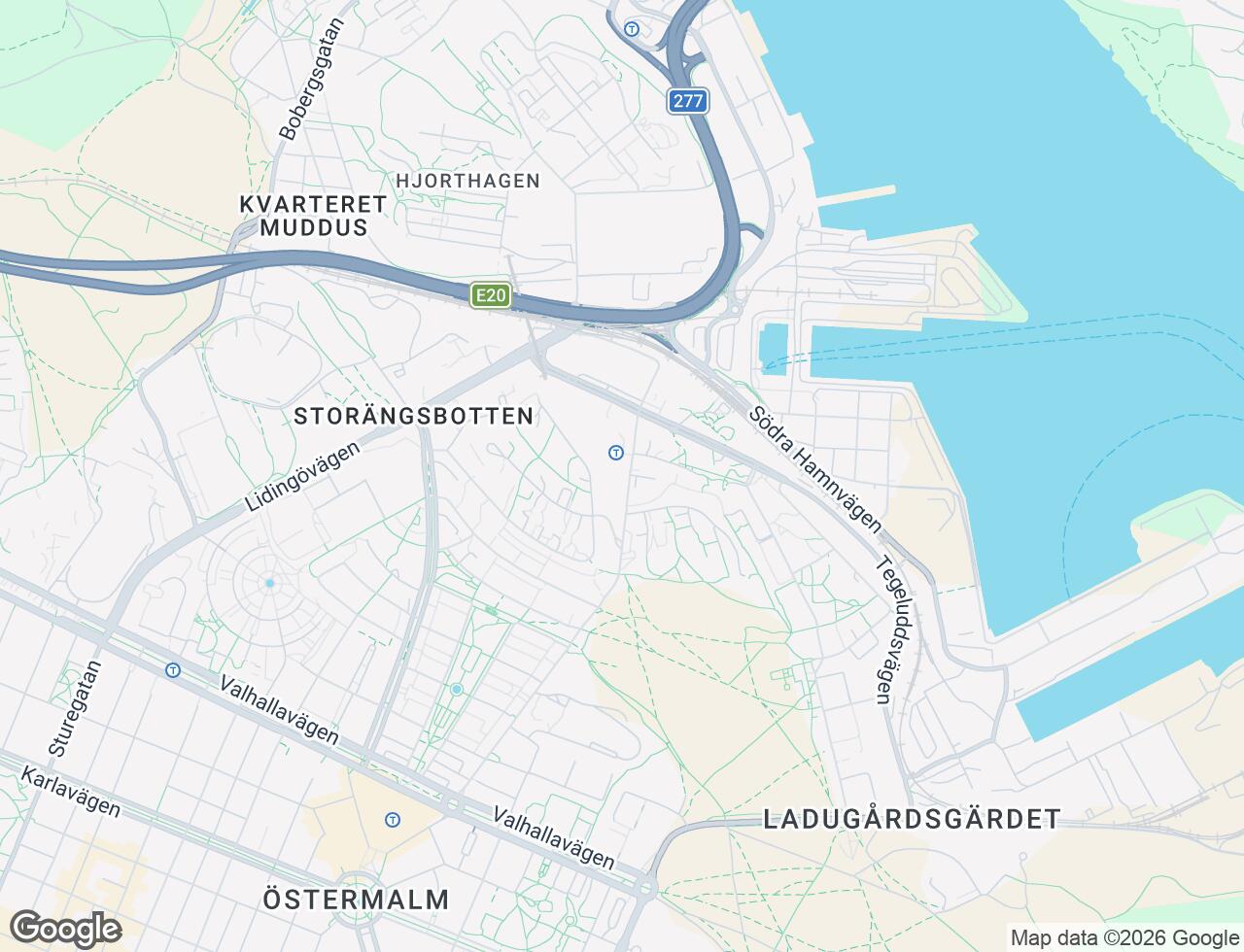 Karta över Värtavägen 57 i 38 Stockholm
