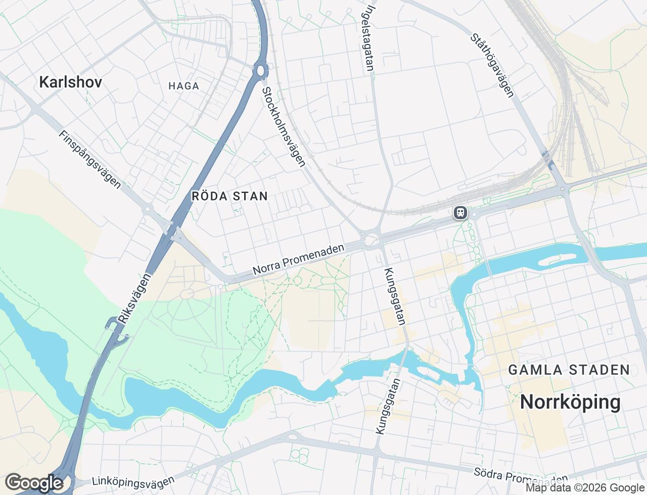 Karta över Norra Promenaden 110B i 18 Norrköping