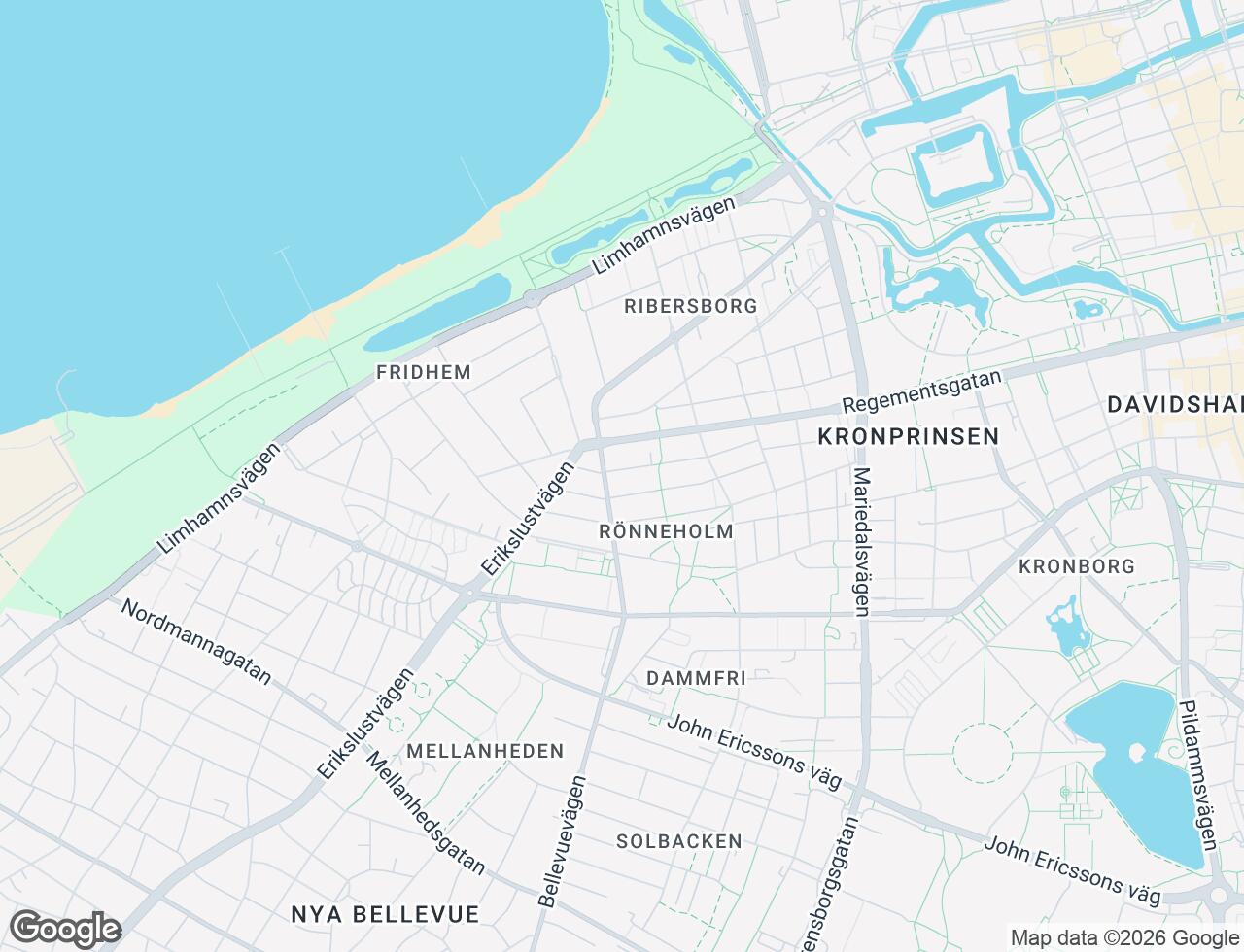 Karta över Västra Ryttmästaregatan 24 i 52 Malmö