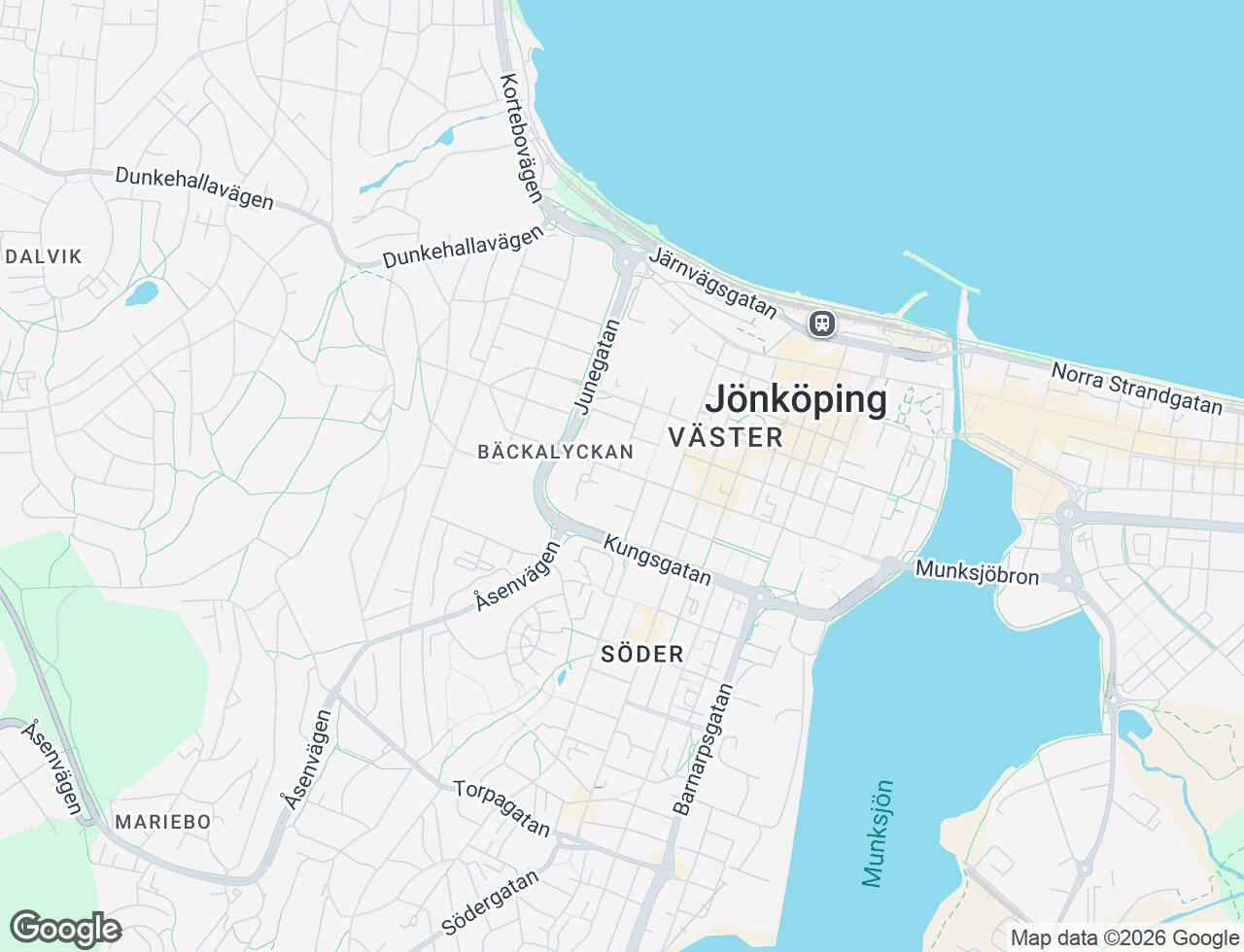 Karta över Gjuterigatan 23 i 19 Jönköping