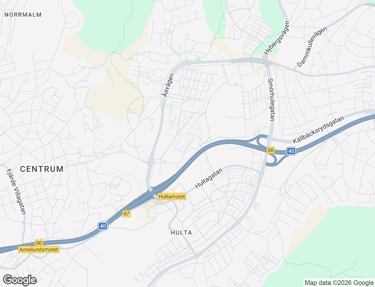 Karta över Solvarvsgatan 27 i 40 Borås