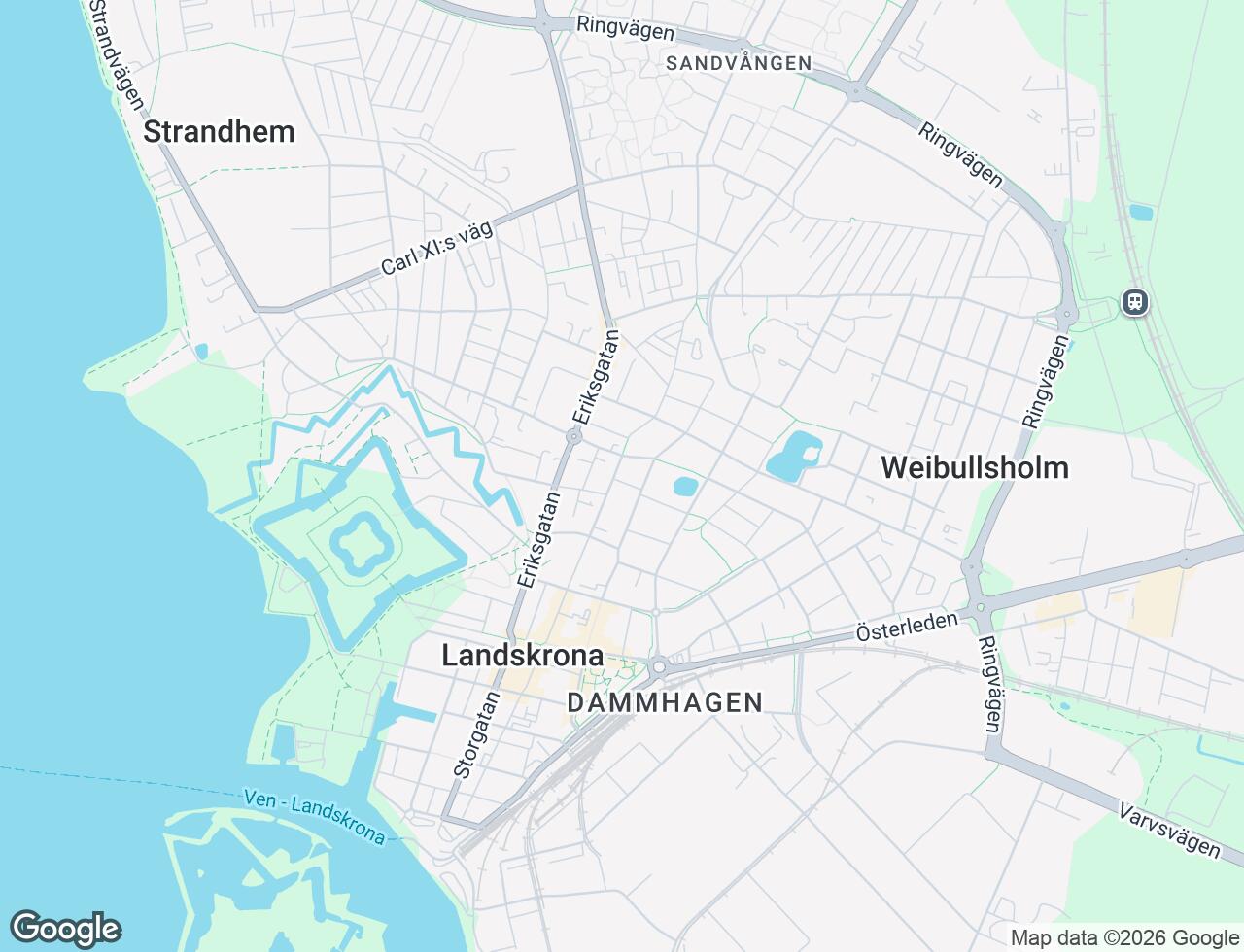 Karta över Gröna gång 1 i 33 Landskrona