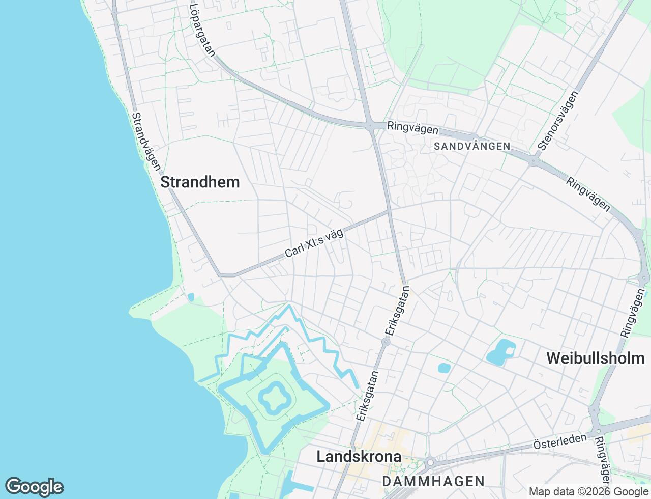 Karta över Timmermansgatan 43 i 38 Landskrona