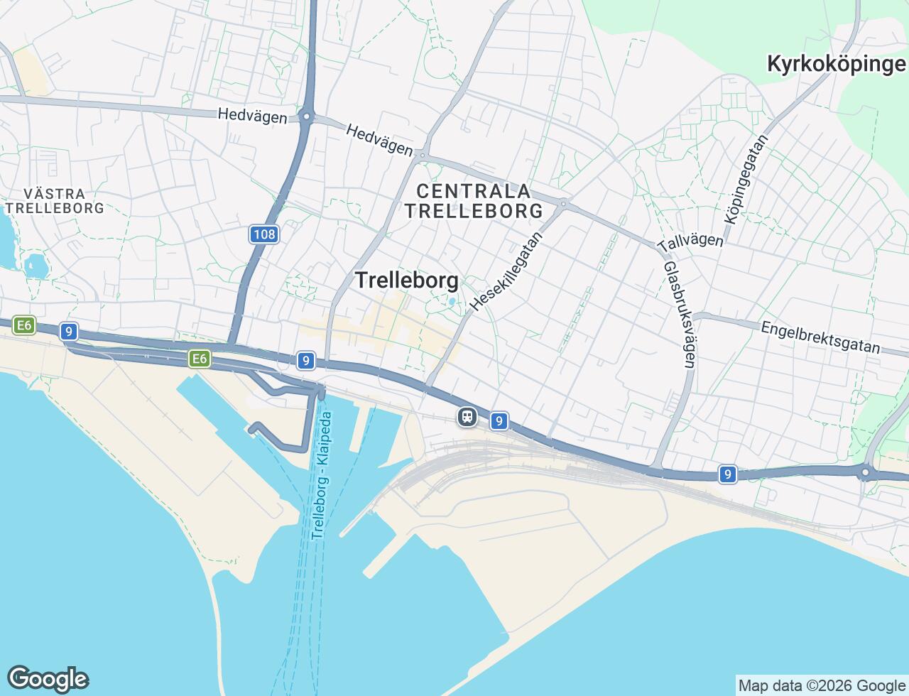 Karta över Nygatan 56 i 44 Trelleborg