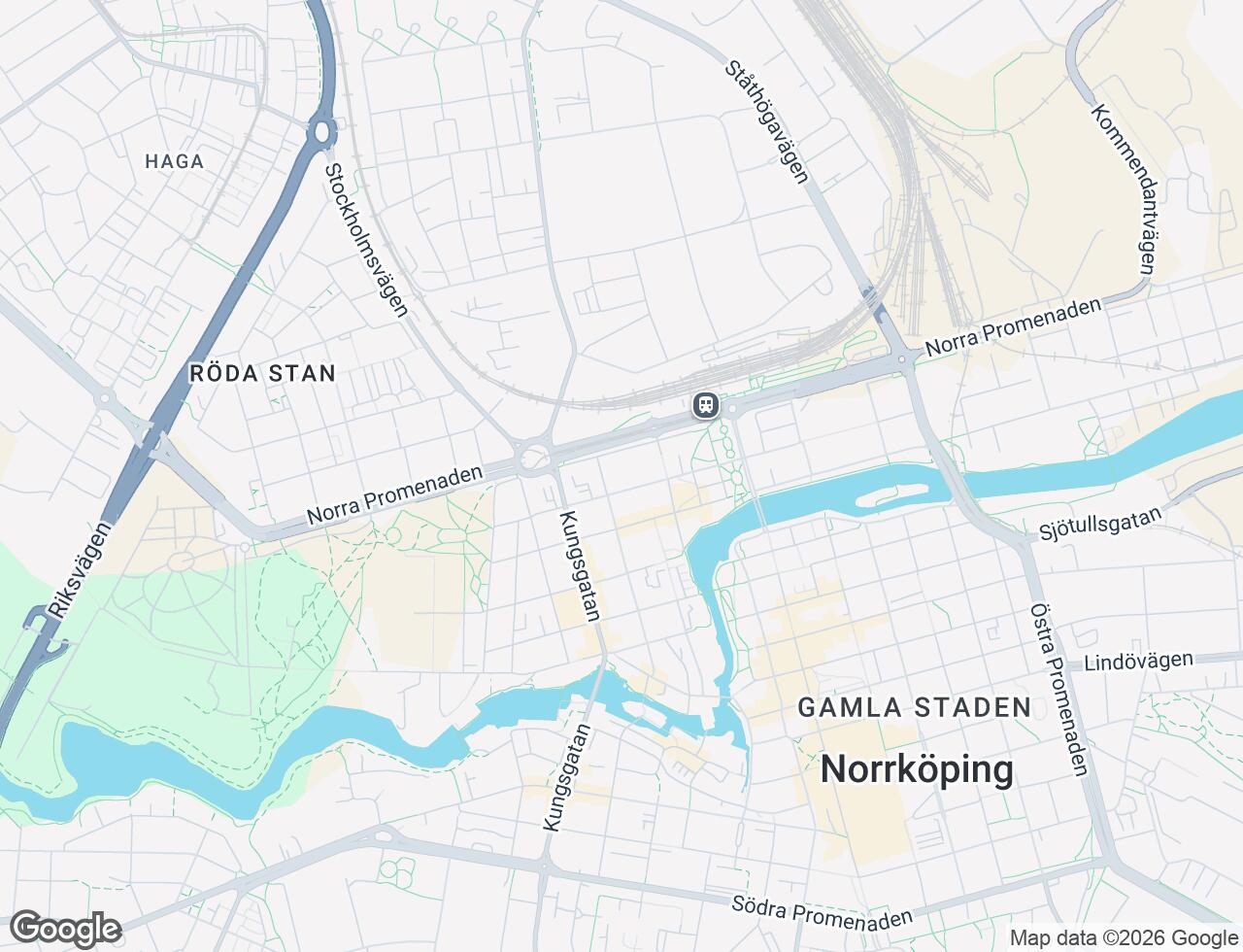 Karta över Slottsgatan 130 i 22 Norrköping