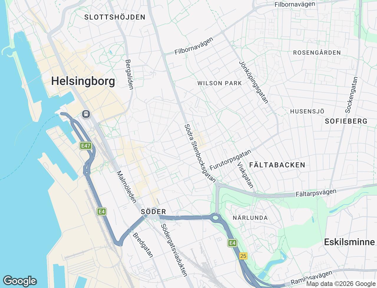 Karta över Sadelmakaregatan 14 i 48 Helsingborg