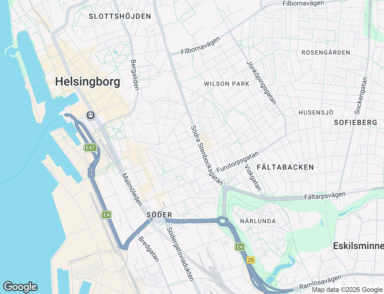 Karta över Sadelmakaregatan 10 i 48 Helsingborg