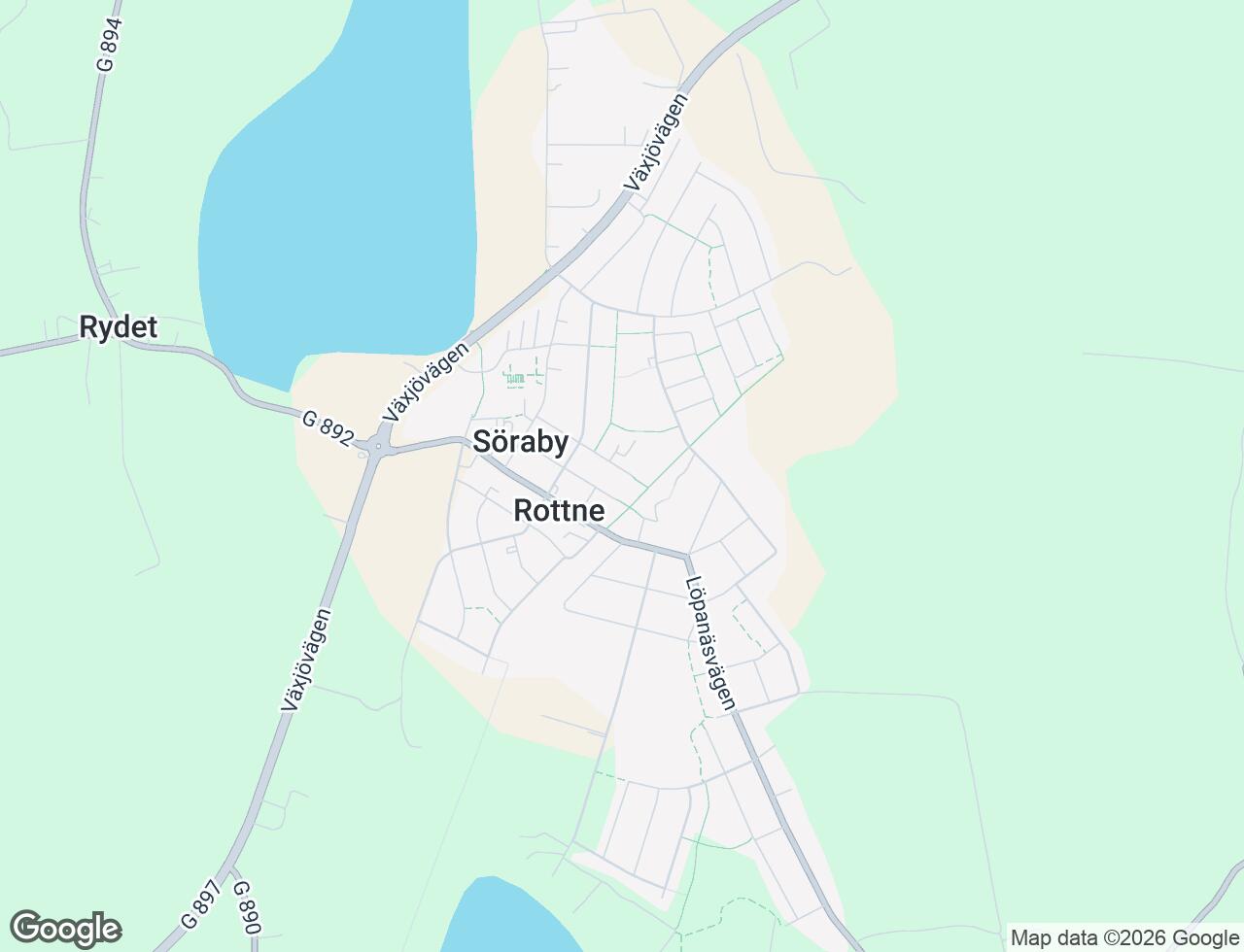 Karta över Villavägen 14B i 40 Rottne