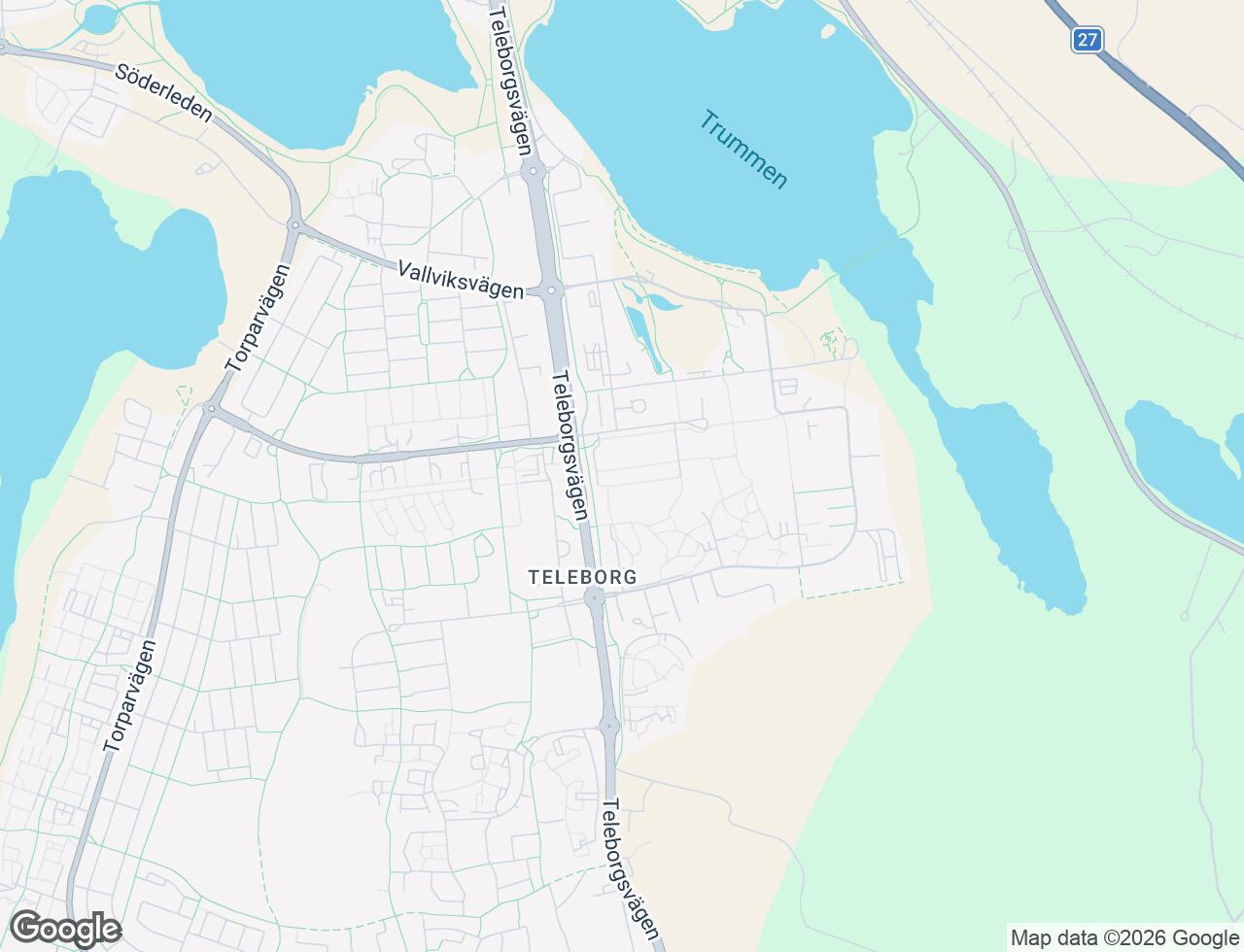 Karta över P G Vejdes väg 12 i 52 Växjö