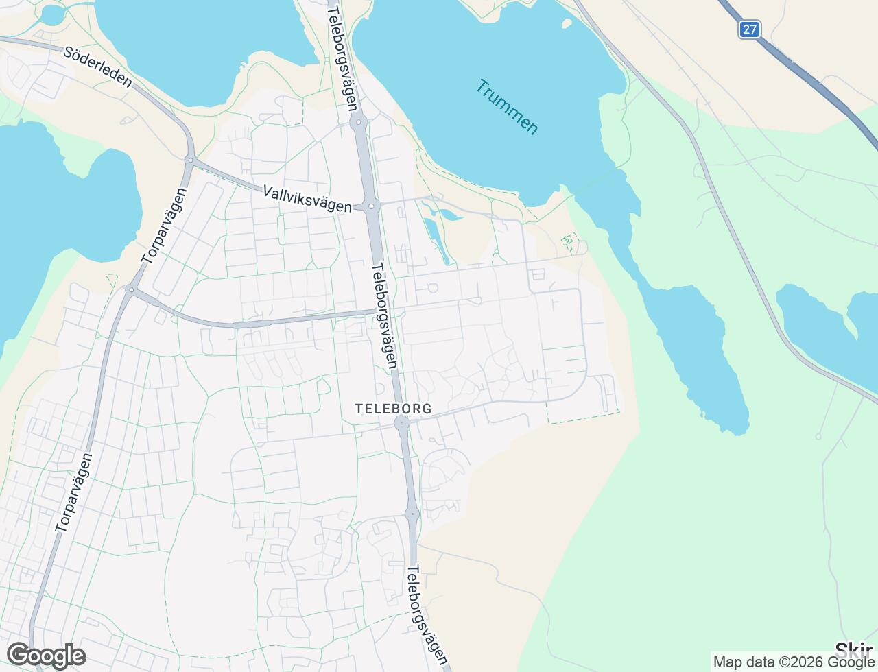 Karta över P G Vejdes väg 16 i 52 Växjö