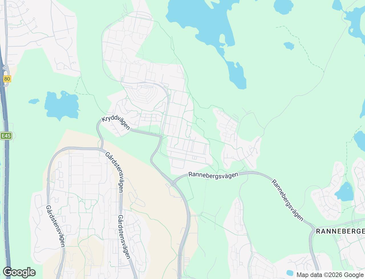 Karta över Kummingatan 22 i 43 Angered