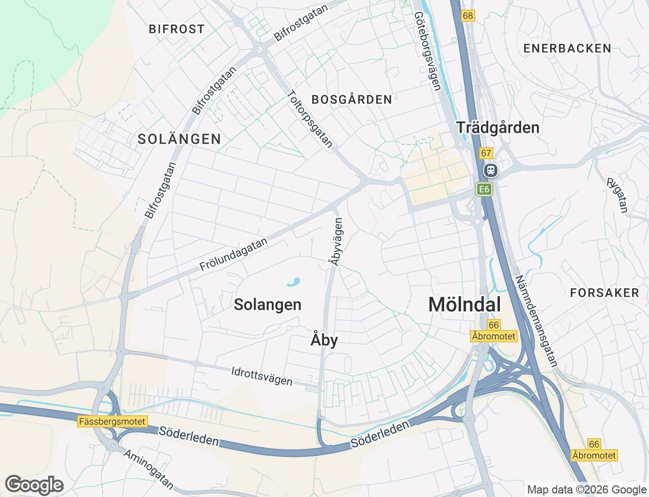 Karta över Åby Allé 71 i 45 Mölndal