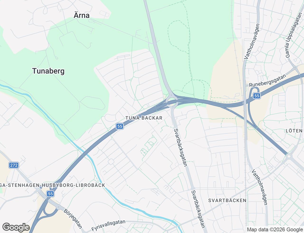 Karta över Tunagatan 37D i 37 Uppsala