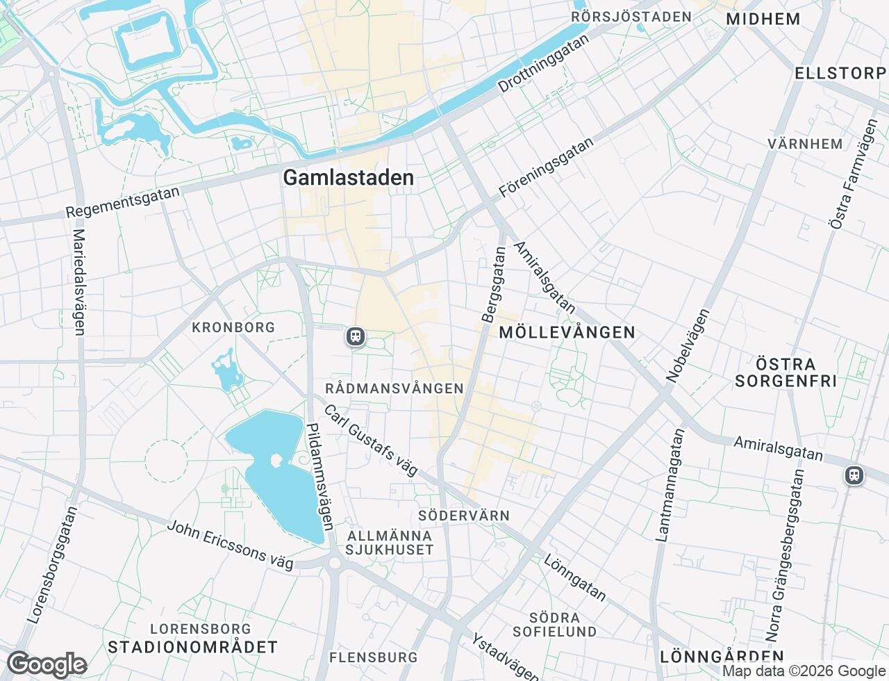 Karta över Norra Skolgatan 29B i 22 Malmö