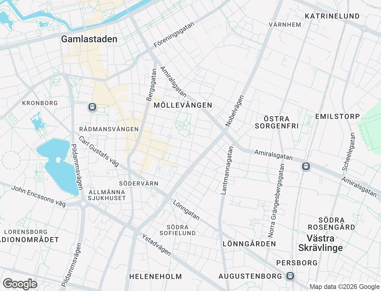 Karta över Falsterbogatan 23 i 36 Malmö