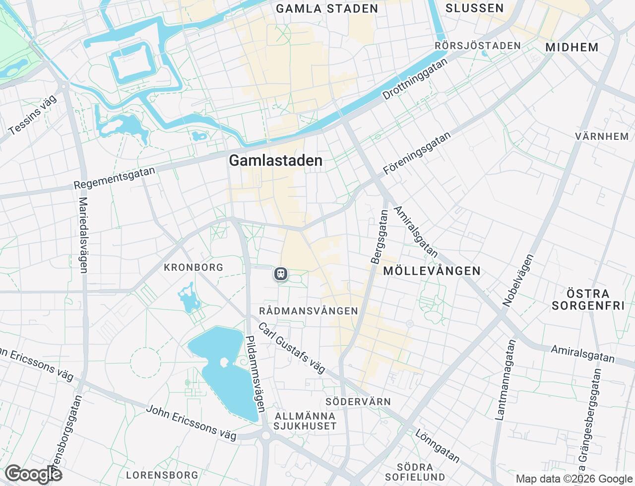 Karta över Spångatan 1A i 44 Malmö