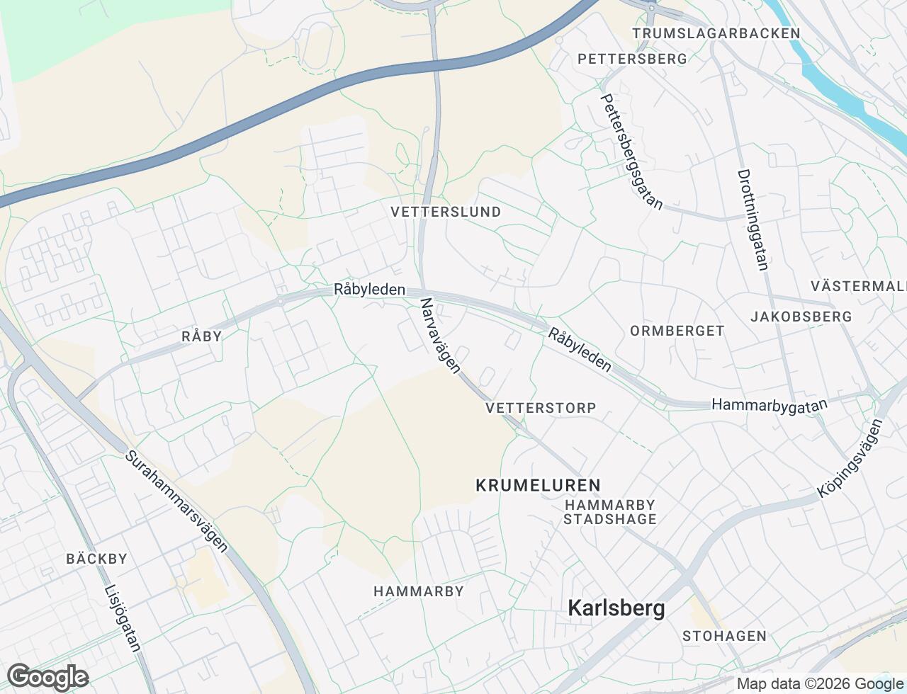 Karta över Narvavägen 74 i 68 Västerås