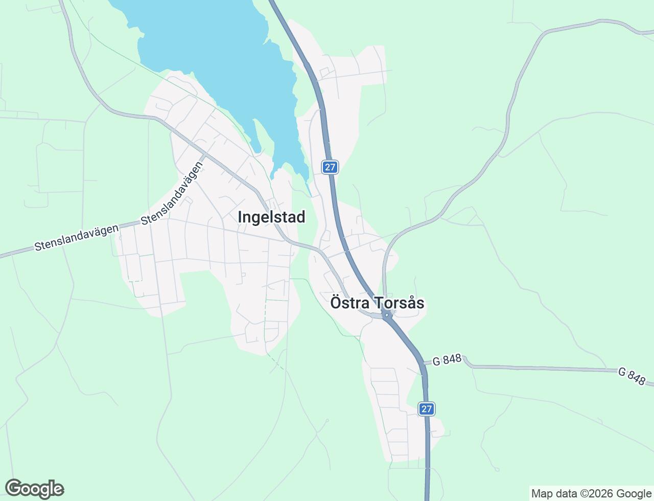 Karta över Gamla Växjövägen 22 i 72 Ingelstad