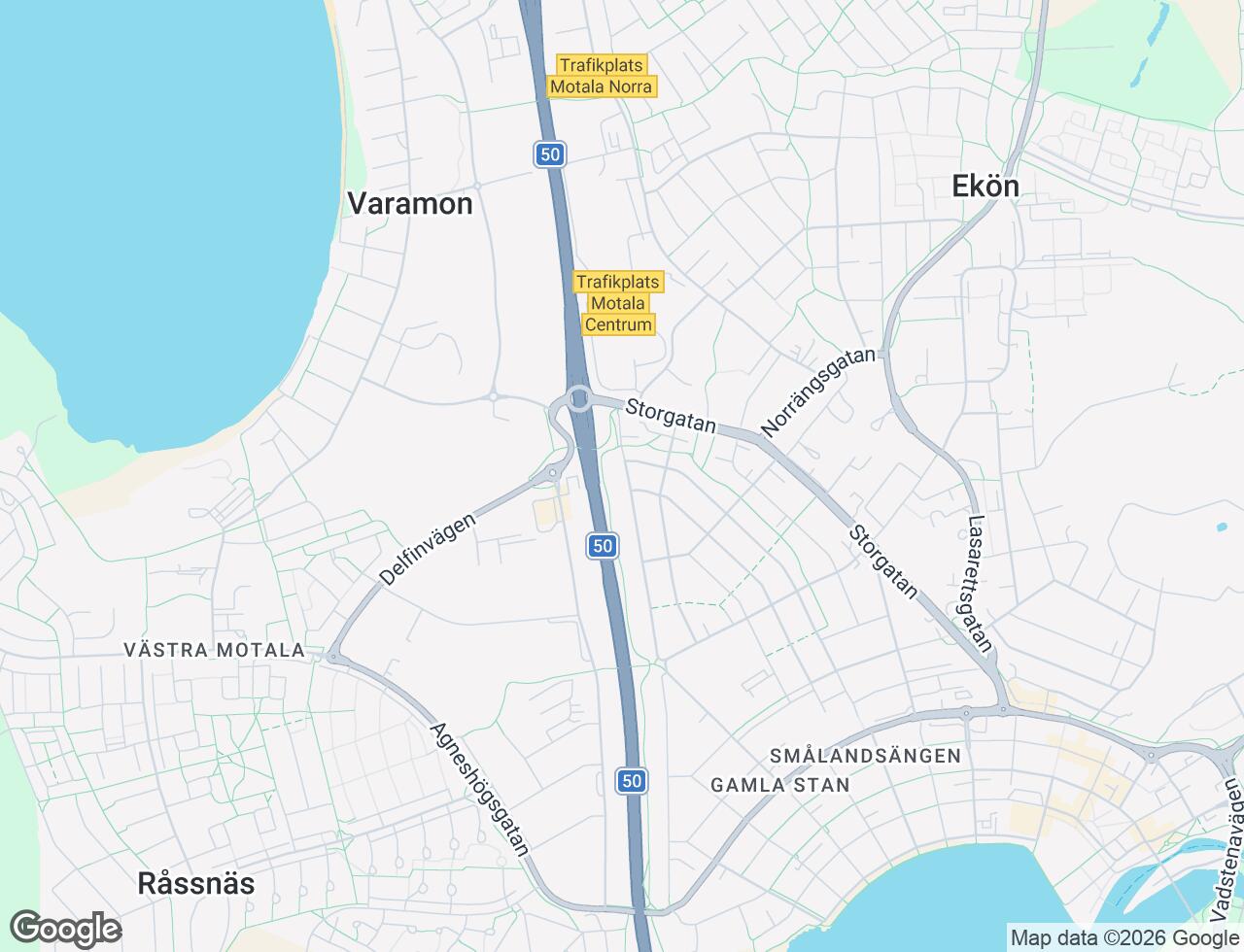 Karta över Norra Herrgårdsgatan 63B i 32 Motala