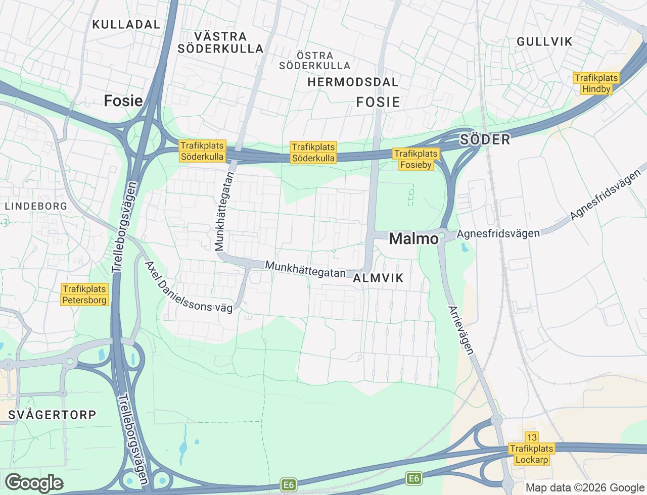 Karta över Kantatgatan 68 i 70 Malmö