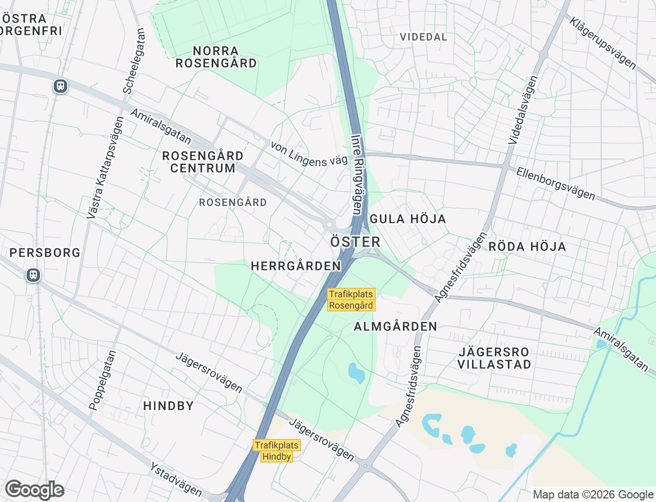 Karta över Ramels väg 77 i 69 Malmö