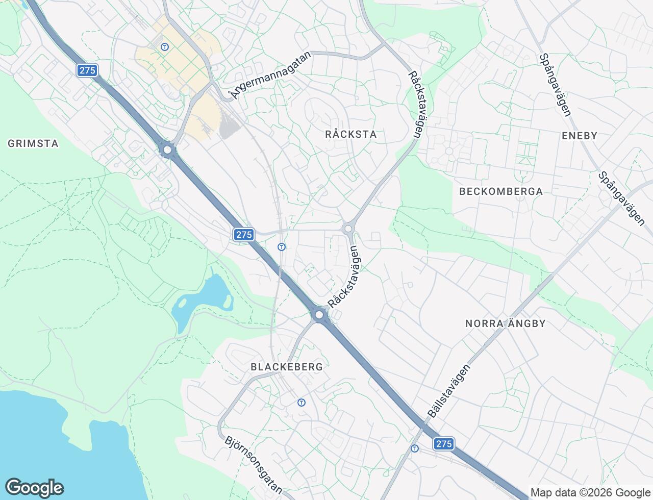 Karta över Funäsgatan 36 i 73 Vällingby