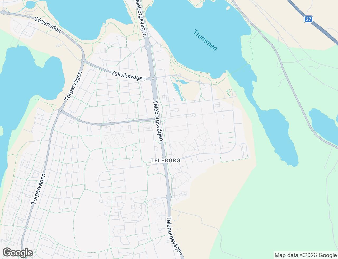 Karta över P G Vejdes väg 10 i 52 Växjö