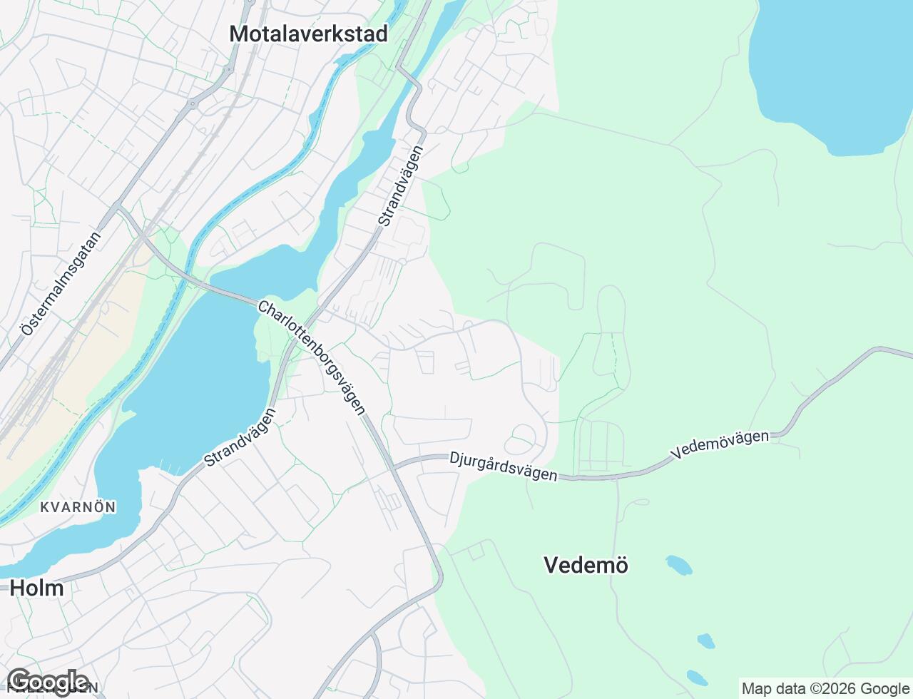 Karta över Lustigkullevägen 36B i 47 Motala